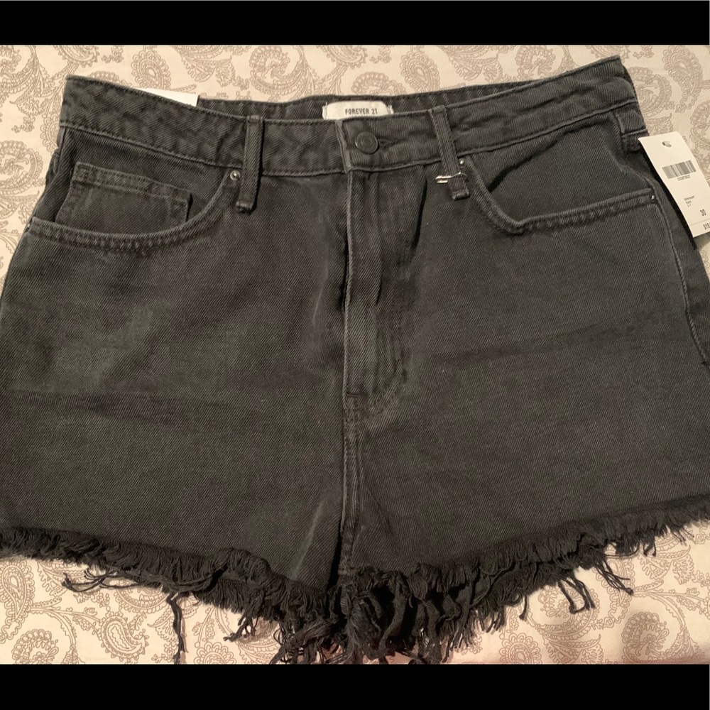 Brand new black denim shorts!